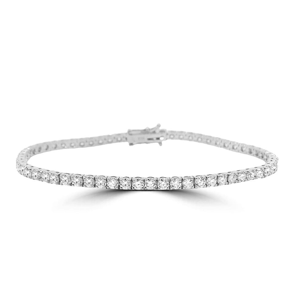 Classic 5-Carat White Gold Diamond Tennis Bracelet