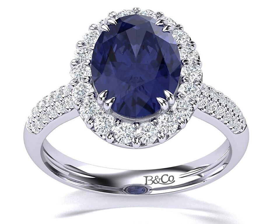 The Royal Oval Sapphire Halo Ring