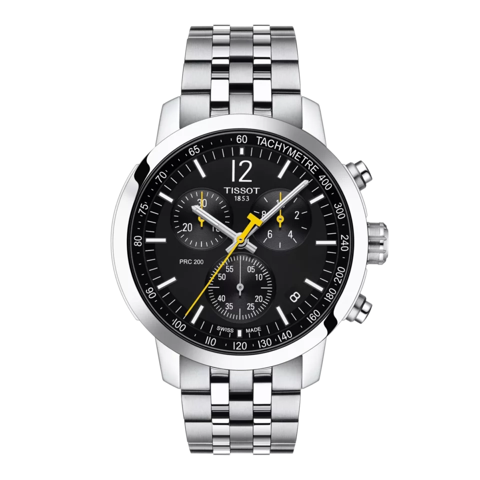 Tissot PRC 200 Chronograph (Black Dial & Yellow Accents)